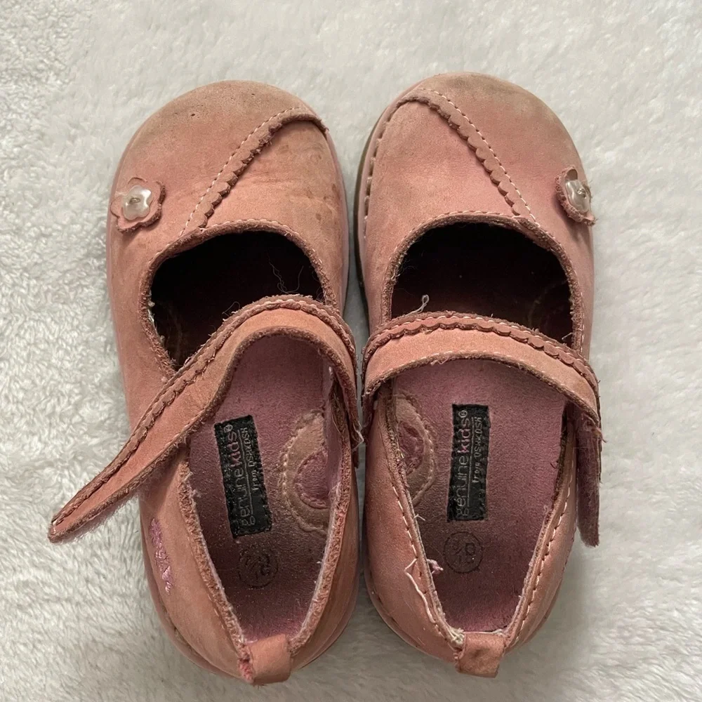 OshKosh B'gosh Pink Floral Mary Jane Shoes Vintage